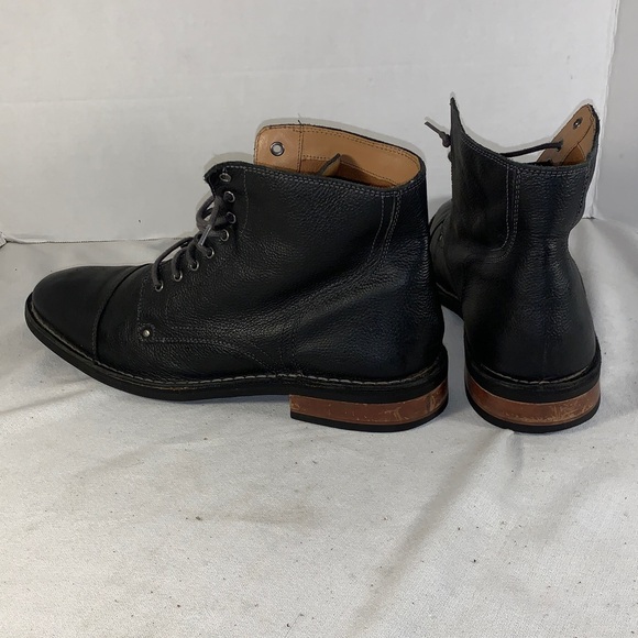 Cole Haan Mens Black Leather Lace-Up Ankle Boots main image 6